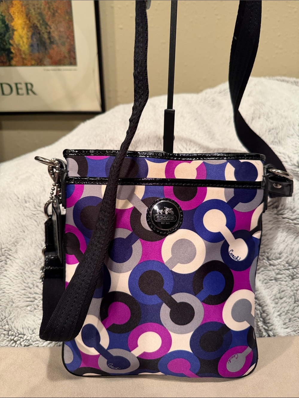 Coach Alex Op Art Sateen Crossbody Bag